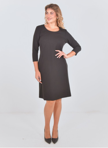 Midi μαύρο φόρεμα σε pencil γραμμή