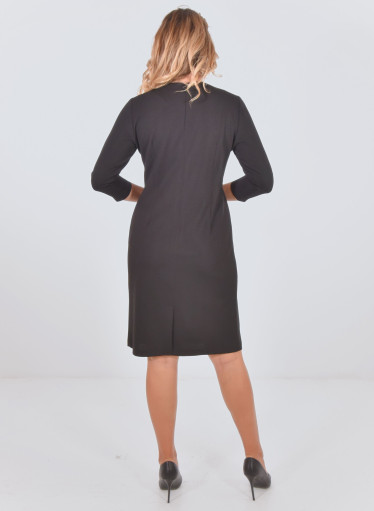 Midi μαύρο φόρεμα σε pencil γραμμή