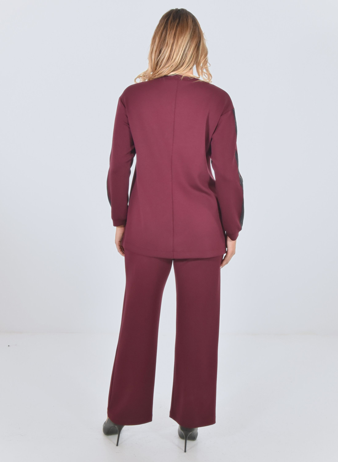 Βουργουνδί παντελόνι φόρμας σε άνετη γραμμή