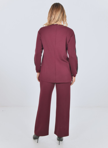 Βουργουνδί παντελόνι φόρμας σε άνετη γραμμή