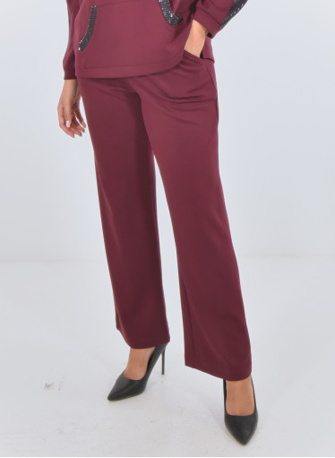 Βουργουνδί παντελόνι φόρμας σε άνετη γραμμή