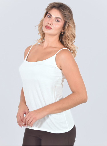 Λευκό καθημερινό τοπ με τιράντες