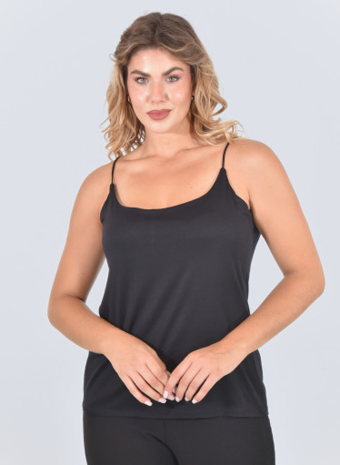 Μαύρο καθημερινό τοπ με τιράντες