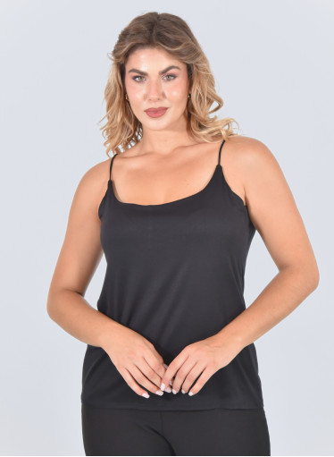 Μαύρο καθημερινό τοπ με τιράντες