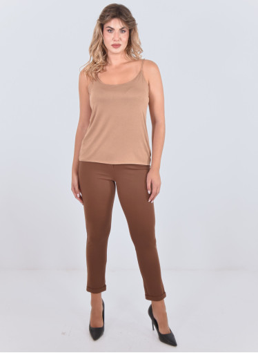 Μπεζ καθημερινό τοπ με τιράντες