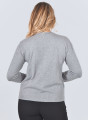 Γκρι πλεκτή μπλούζα σε ιριδίζον ύφασμα