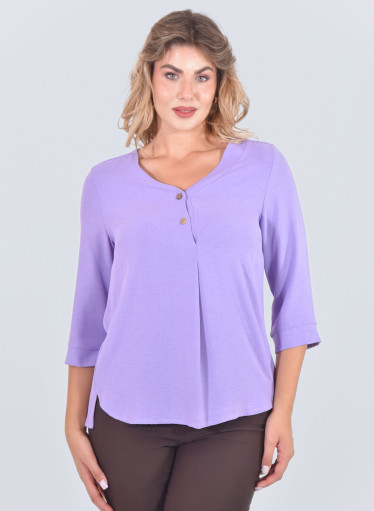 Μωβ δροσερή πουκαμίσα με διακοσμητικά κουμπάκια Μωβ δροσερή πουκαμίσα με διακοσμητικά κουμπάκια