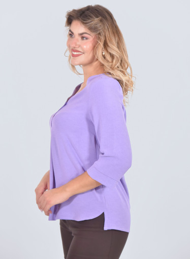 Μωβ δροσερή πουκαμίσα με διακοσμητικά κουμπάκια Μωβ δροσερή πουκαμίσα με διακοσμητικά κουμπάκια