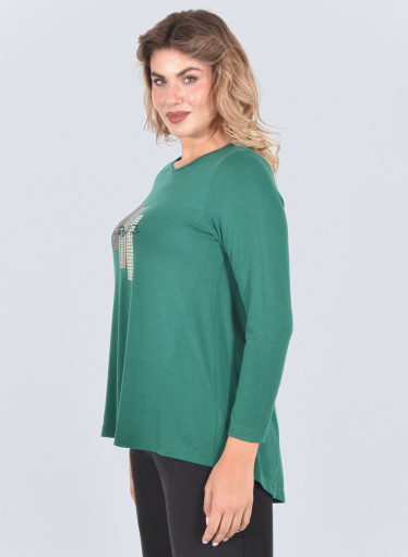 Μπλούζα με "fantastic" στάμπα σε πράσινο χρώμα Μπλούζα με "fantastic" στάμπα σε πράσινο χρώμα