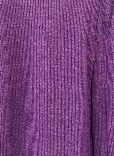 Μωβ πλεκτή μπλούζα ζιβάγκο σε άνετη γραμμή με πλαϊνό άνοιγμα