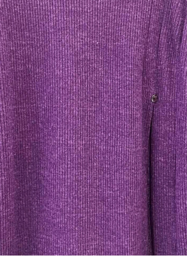 Μωβ πλεκτή μπλούζα ζιβάγκο σε άνετη γραμμή με πλαϊνό άνοιγμα