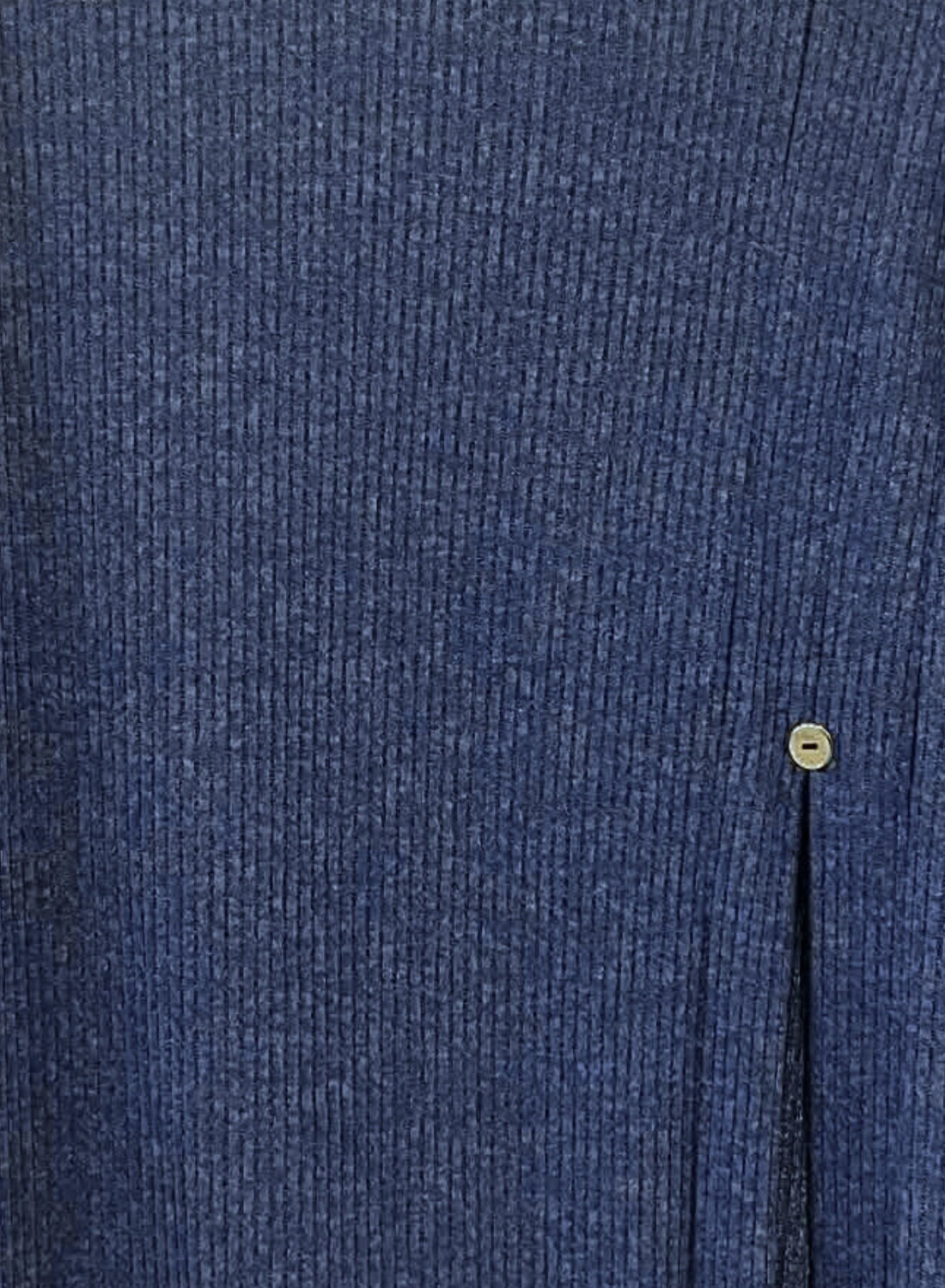 Μπλε πλεκτή μπλούζα ζιβάγκο σε άνετη γραμμή με πλαϊνό άνοιγμα