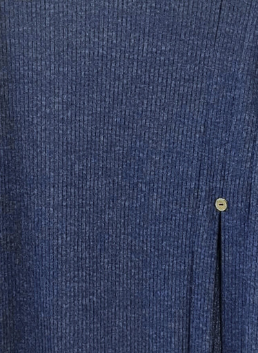 Μπλε πλεκτή μπλούζα ζιβάγκο σε άνετη γραμμή με πλαϊνό άνοιγμα