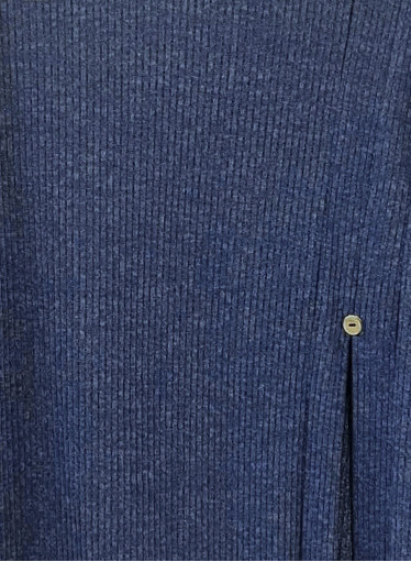 Μπλε πλεκτή μπλούζα ζιβάγκο σε άνετη γραμμή με πλαϊνό άνοιγμα