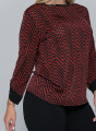 Μπλούζα με zic-zac μοτίβο σε μπορντό - μαύρο