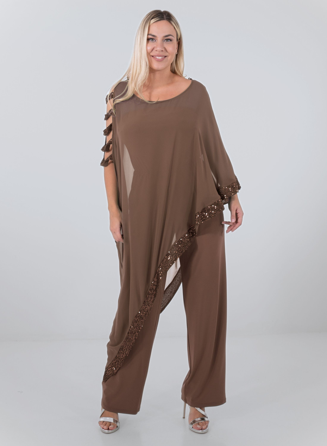 Αμπιγιέ ολόσωμη σοκαλατί φόρμα με παγιέτες