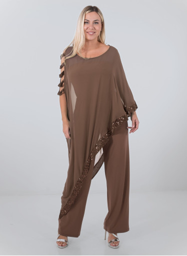 Αμπιγιέ ολόσωμη σοκαλατί φόρμα με παγιέτες