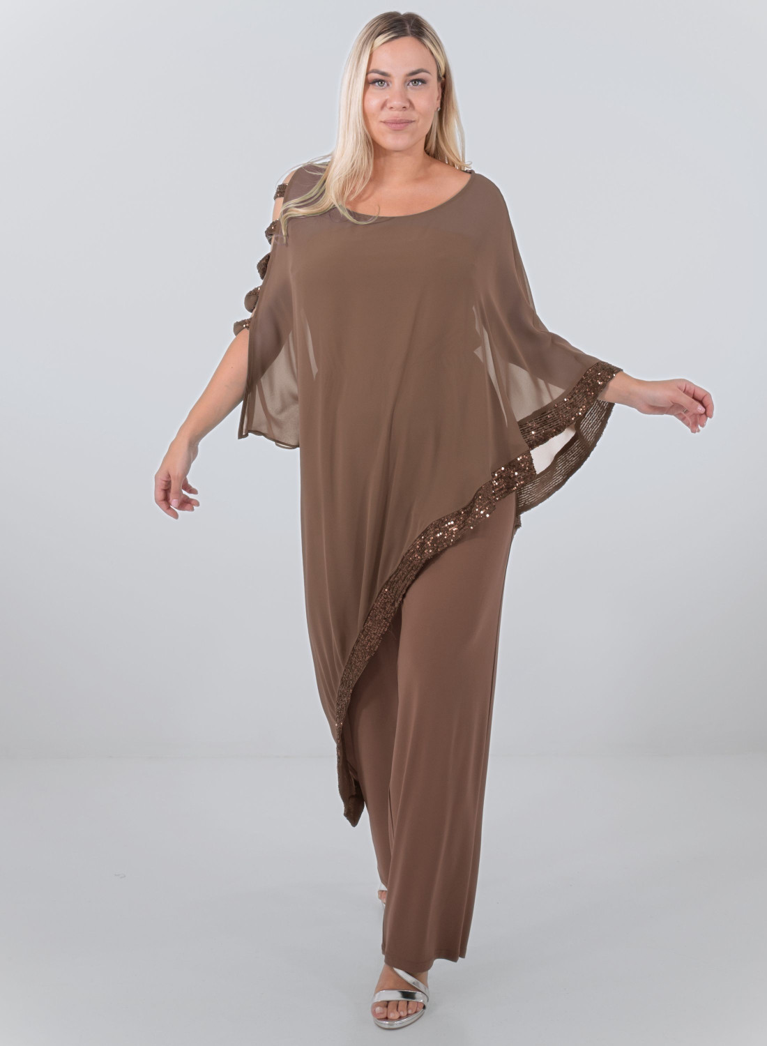 Αμπιγιέ ολόσωμη σοκαλατί φόρμα με παγιέτες