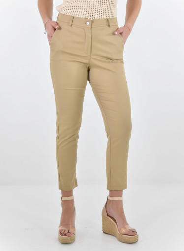 Βαμβακερό ευκολοφόρετο μπεζ παντελόνι Βαμβακερό ευκολοφόρετο μπεζ παντελόνι