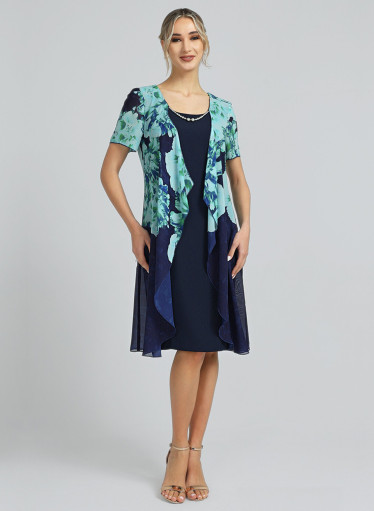 Αμπιγιέ midi φόρεμα με κολακευτική μουσελίνα