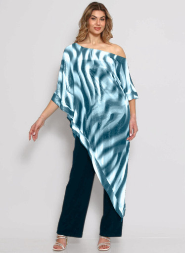 Κολακευτική αμπιγιέ μπλε ολόσωμη φόρμα