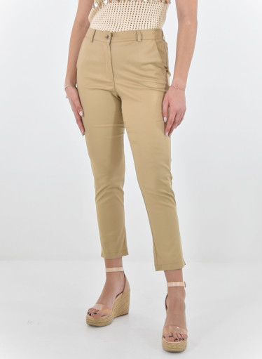 Βαμβακερό ευκολοφόρετο μπεζ παντελόνι Βαμβακερό ευκολοφόρετο μπεζ παντελόνι