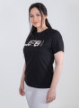 Μαύρο βαμβακερό t-shirt με "QUEEN" κεντητή στάμπα Μαύρο βαμβακερό t-shirt με "QUEEN" κεντητή στάμπα