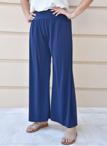 Δροσερή μπλε ελαστική παντελόνα