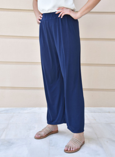 Μπλε ελαστική άνετη παντελόνα Μπλε ελαστική άνετη παντελόνα
