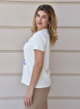 Βαμβακερό λευκό t-shirt με limoncello στάμπα Βαμβακερό λευκό t-shirt με limoncello στάμπα