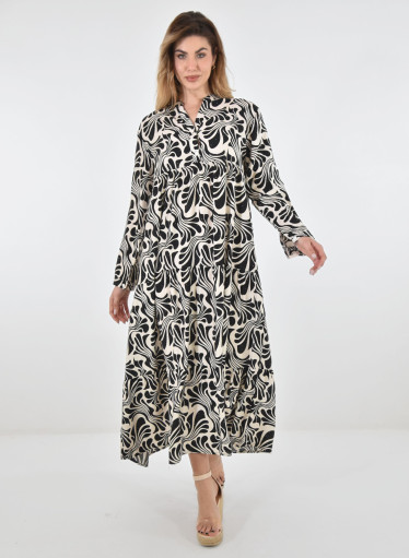 Βαμβακερό φόρεμα με εμπριμέ σχέδιο