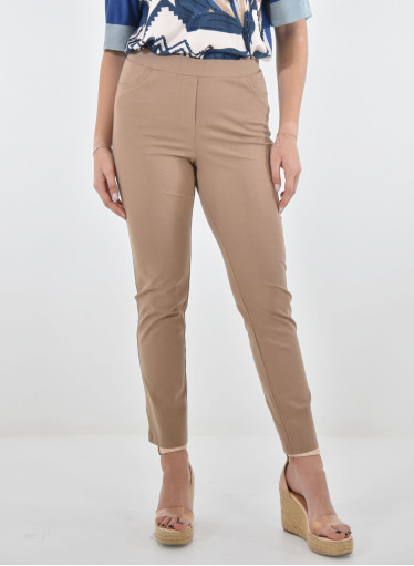 Βαμβακερό μπεζ παντελόνι Βαμβακερό μπεζ παντελόνι