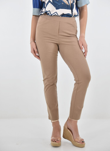 Βαμβακερό μπεζ παντελόνι Βαμβακερό μπεζ παντελόνι
