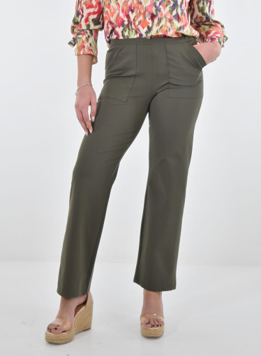 Βαμβακερή λαδί παντελόνα Βαμβακερή λαδί παντελόνα