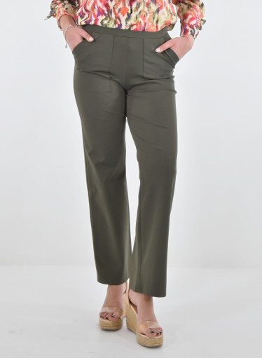 Βαμβακερή λαδί παντελόνα Βαμβακερή λαδί παντελόνα