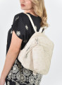 Μοντέρνο εκρού backpack με prints και 3 ξεχωριστές θήκες Μοντέρνο εκρού backpack με prints και 3 ξεχωριστές θήκες