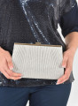 Αμπιγιέ εντυπωσιακό clutch bag με ασημένια αλυσίδα Αμπιγιέ εντυπωσιακό clutch bag με ασημένια αλυσίδα