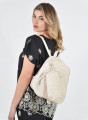 Μοντέρνο εκρού backpack με prints και 3 ξεχωριστές θήκες Μοντέρνο εκρού backpack με prints και 3 ξεχωριστές θήκες