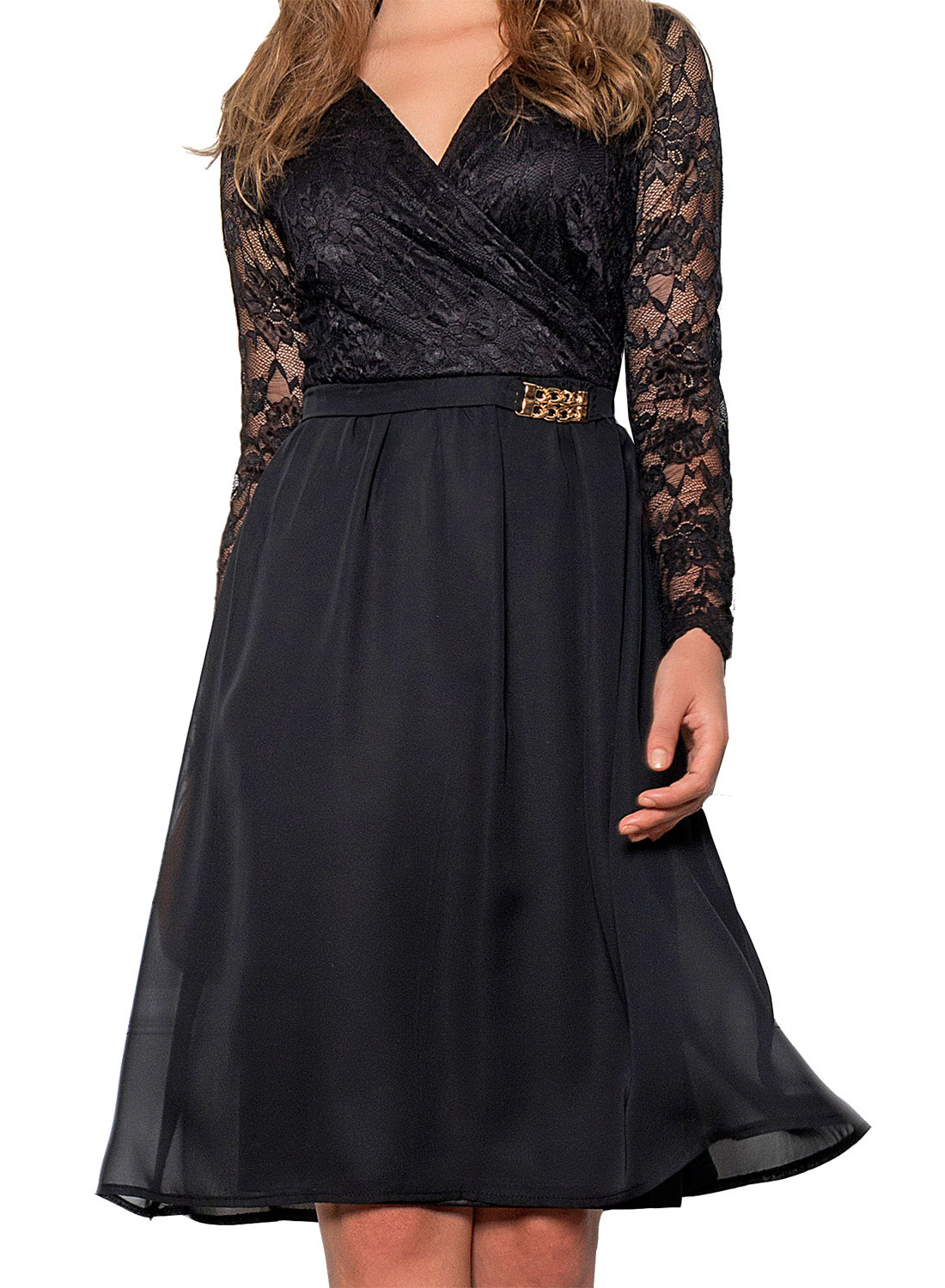 Μαύρο αέρινο φόρεμα με δαντέλα