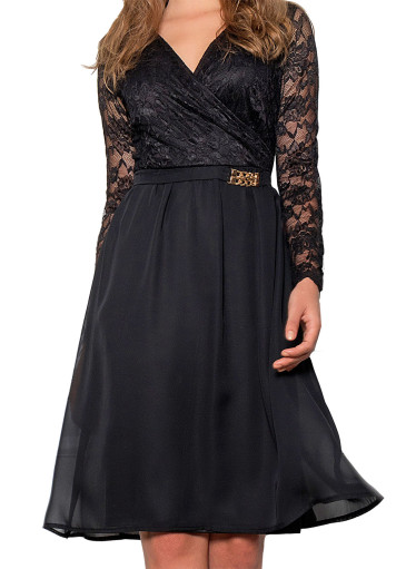 Μαύρο αέρινο φόρεμα με δαντέλα