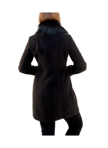Μαύρο ημίπαλτο με γουνάκι
