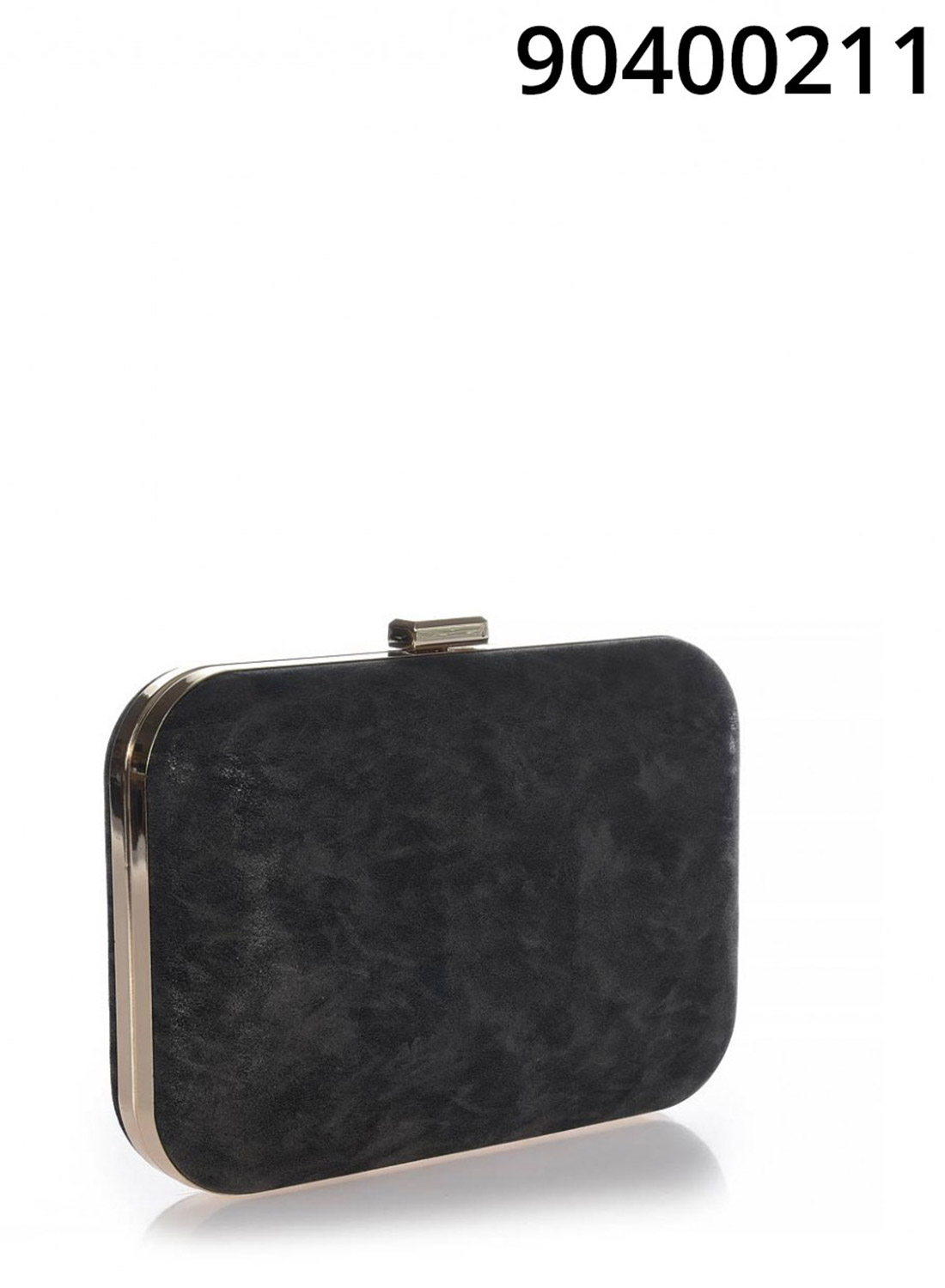 Ανθρακί clutch bag με χρυσή μεταλλική ράγα Ανθρακί clutch bag με χρυσή μεταλλική ράγα