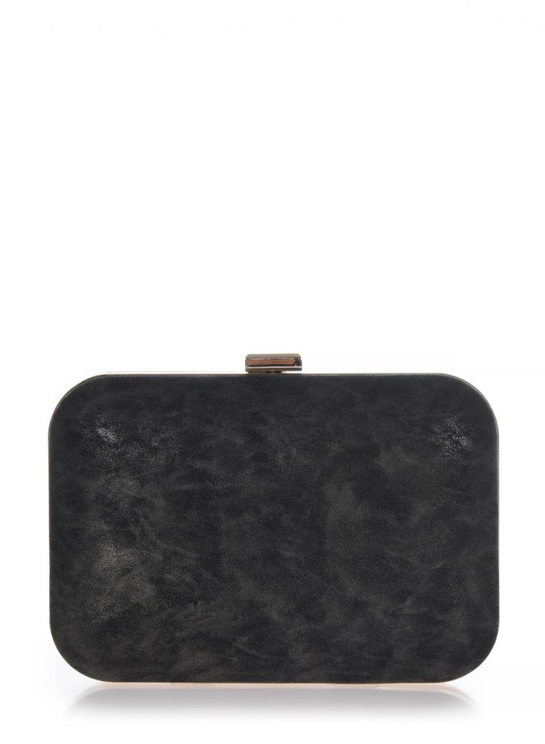 Ανθρακί clutch bag με χρυσή μεταλλική ράγα Ανθρακί clutch bag με χρυσή μεταλλική ράγα