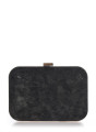 Ανθρακί clutch bag με χρυσή μεταλλική ράγα Ανθρακί clutch bag με χρυσή μεταλλική ράγα