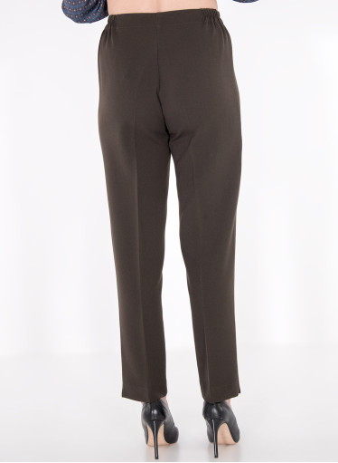 Καφέ παντελόνι με δεξιά  αριστερά λάστιχο Καφέ παντελόνι με δεξιά  αριστερά λάστιχο