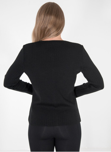 Μαύρη πλεκτή ζακέτα με κουμπιά