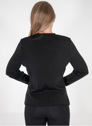 Ολόμαυρη πλεκτή μπλούζα
