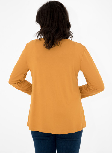 Μουσταρδί μπλούζα με κόσμημα