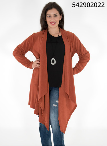 Μονόχρωμη φωτεινή ασύμμετρη ζακέτα