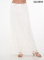 Λευκή μάξι δαντελένια φούστα με λάστιχο